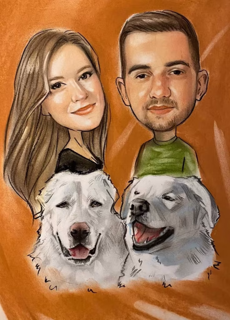 caricatura cadou de casa noua