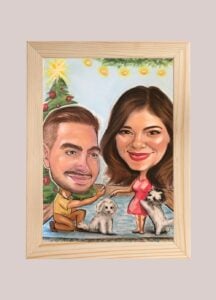 Cum se face o caricatură personalizată: procesul pas cu pas, de la poza ta la cadoul final 1 caricatură-crăciun-ramă-natur